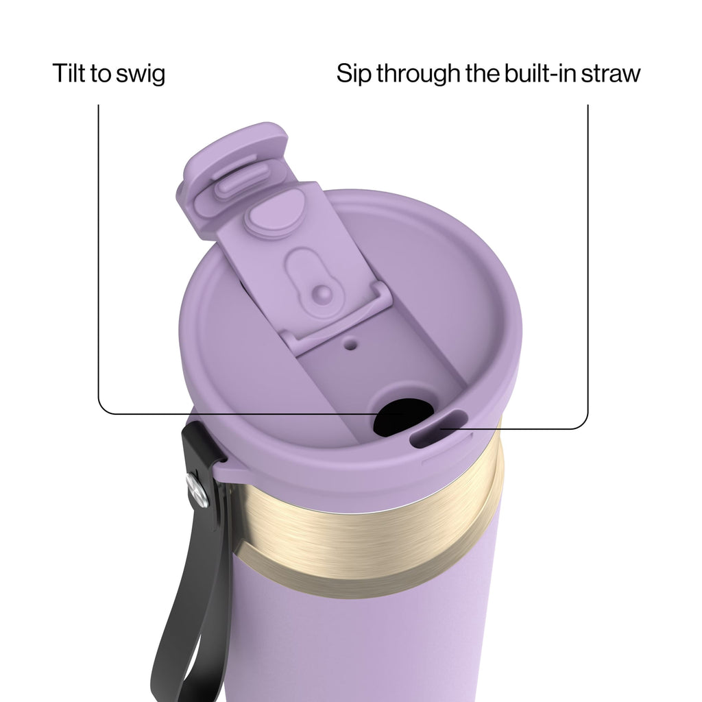 Contigo DualSip 24 oz Leakproof Insulated Water Bottle with Carrying Strap and 2-Way Lid - KUMW