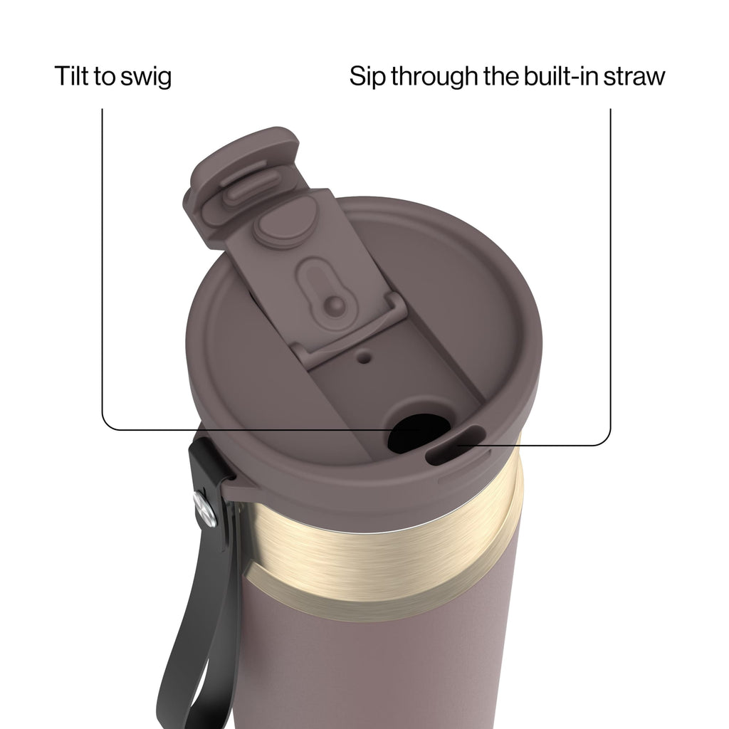 Contigo DualSip 24 oz Leakproof Insulated Water Bottle with Carrying Strap and 2-Way Lid - KUMW