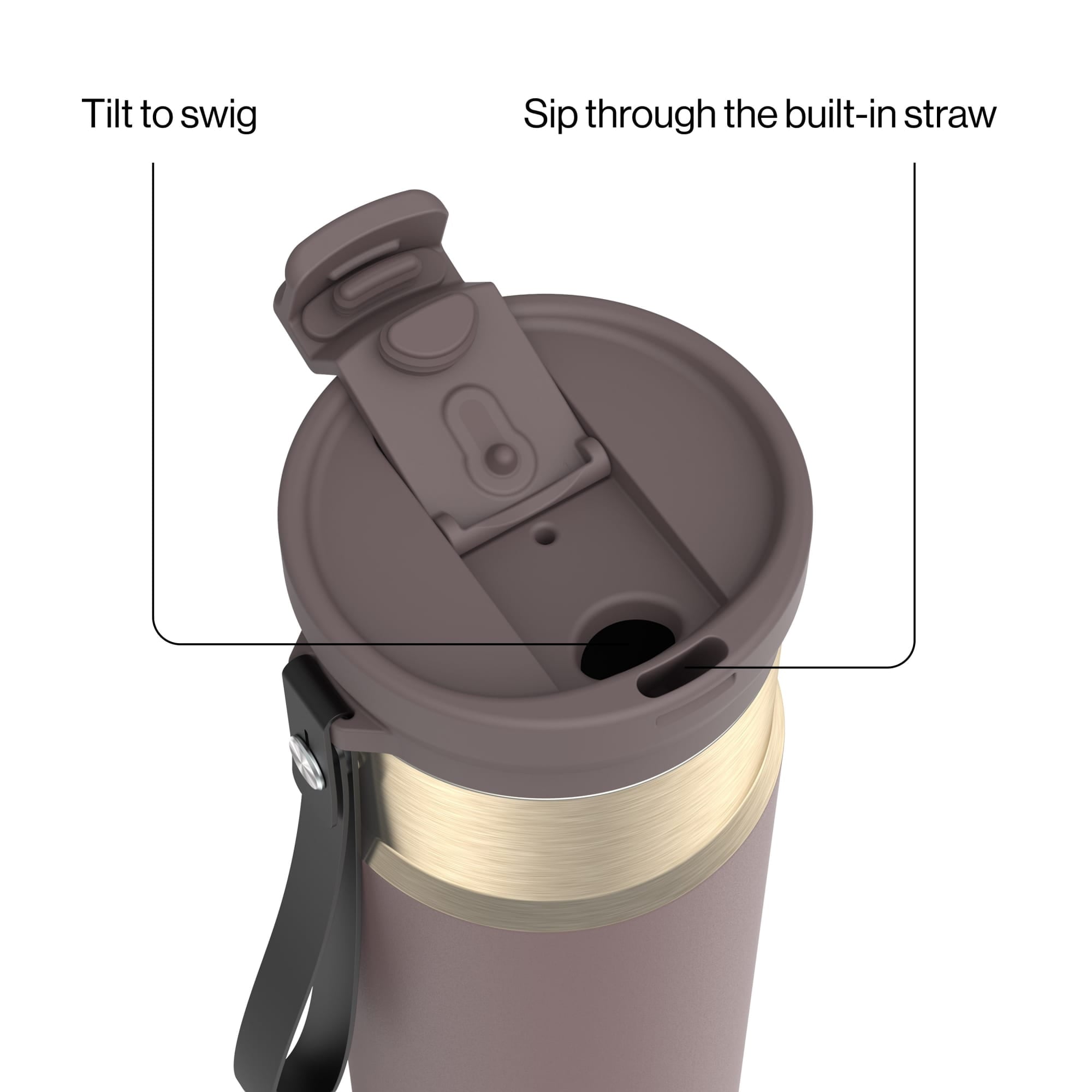 Contigo DualSip 24 oz Leakproof Insulated Water Bottle with Carrying Strap and 2-Way Lid - KUMW