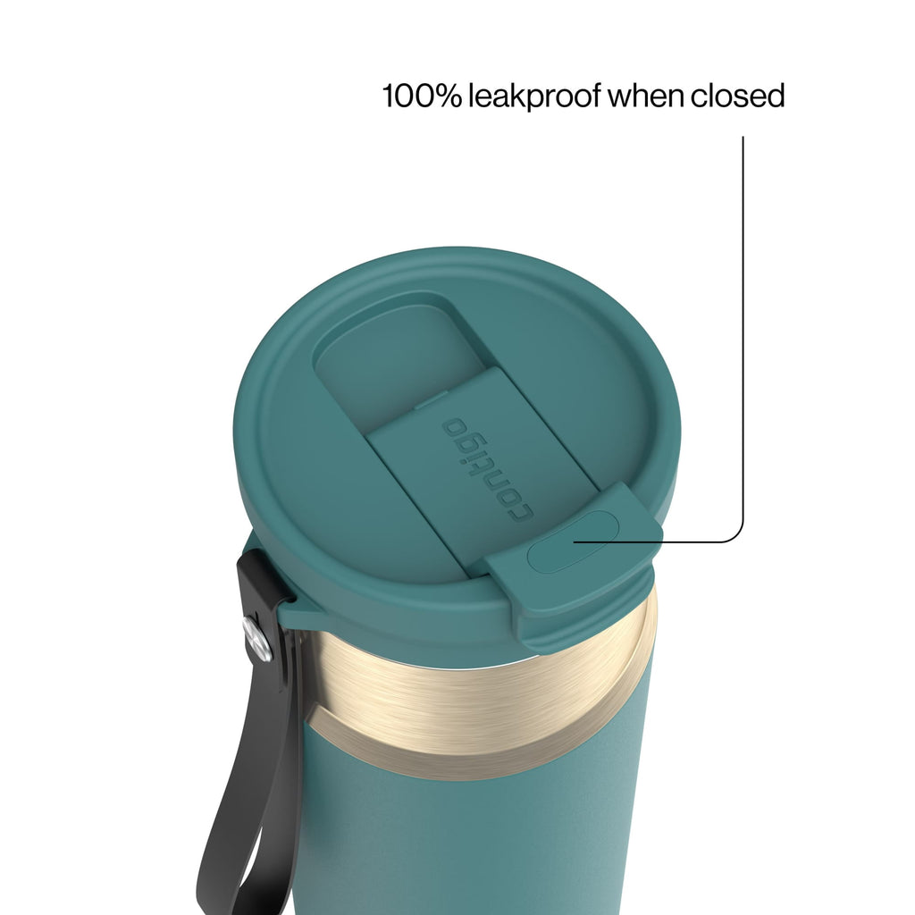 Contigo DualSip 24 oz Leakproof Insulated Water Bottle with Carrying Strap and 2-Way Lid - KUMW