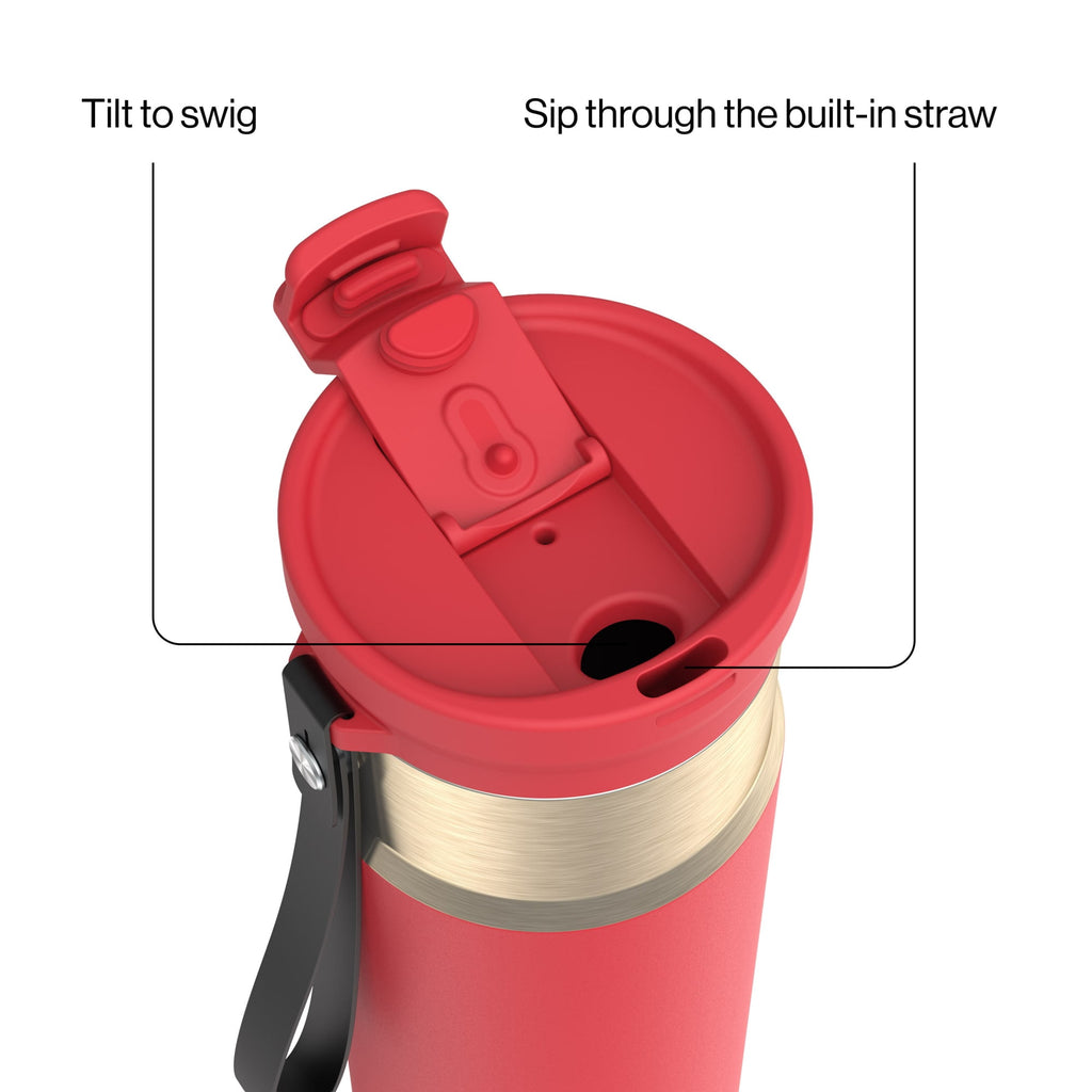 Contigo DualSip 24 oz Leakproof Insulated Water Bottle with Carrying Strap and 2-Way Lid - KUMW