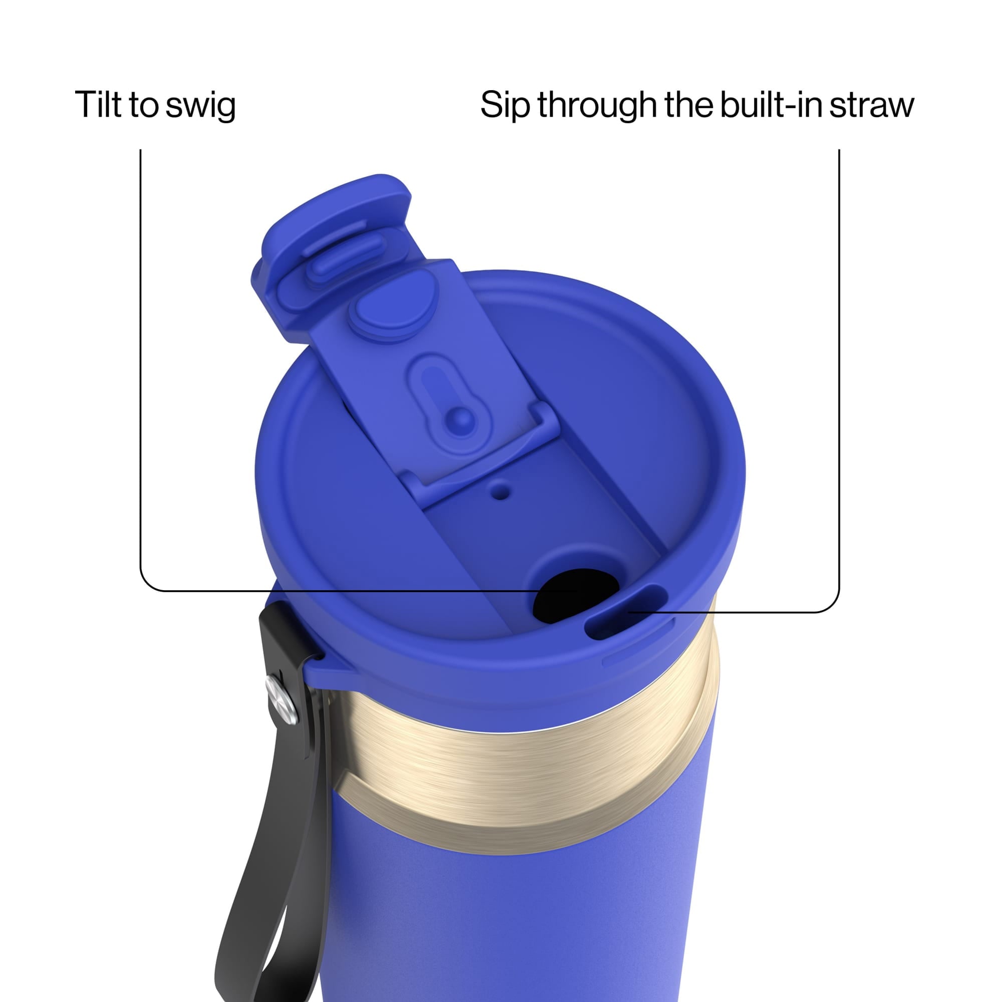 Contigo DualSip 24 oz Leakproof Insulated Water Bottle with Carrying Strap and 2-Way Lid - KUMW