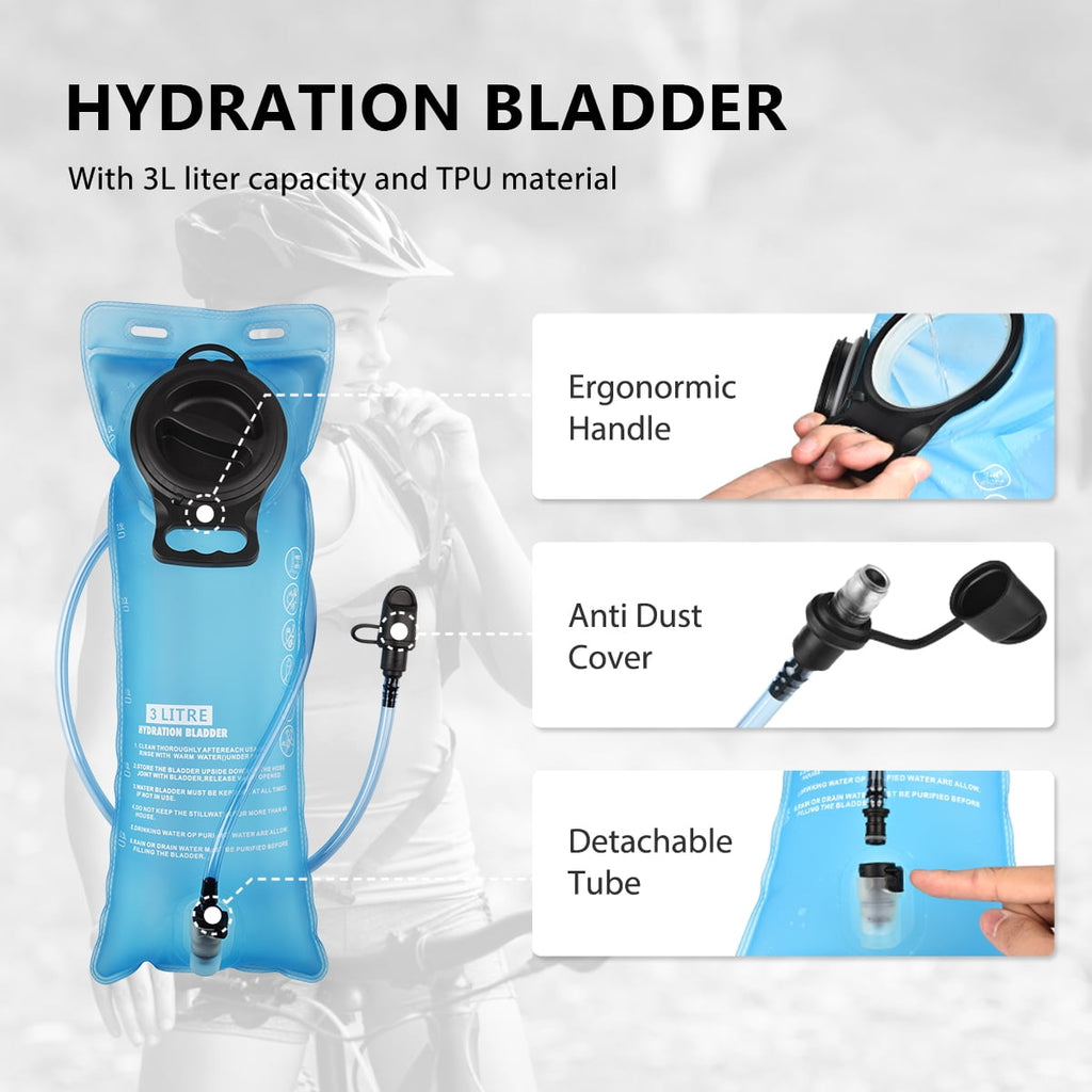 Brightify 17L Hydration Backpack with 3L TPU Water Bladder, Camel Backpack Hydration Pack for Hiking Hunting Climbing Cycling Biking Running, Molle Compatible Water Backpack for Men Women, Black - 75LG