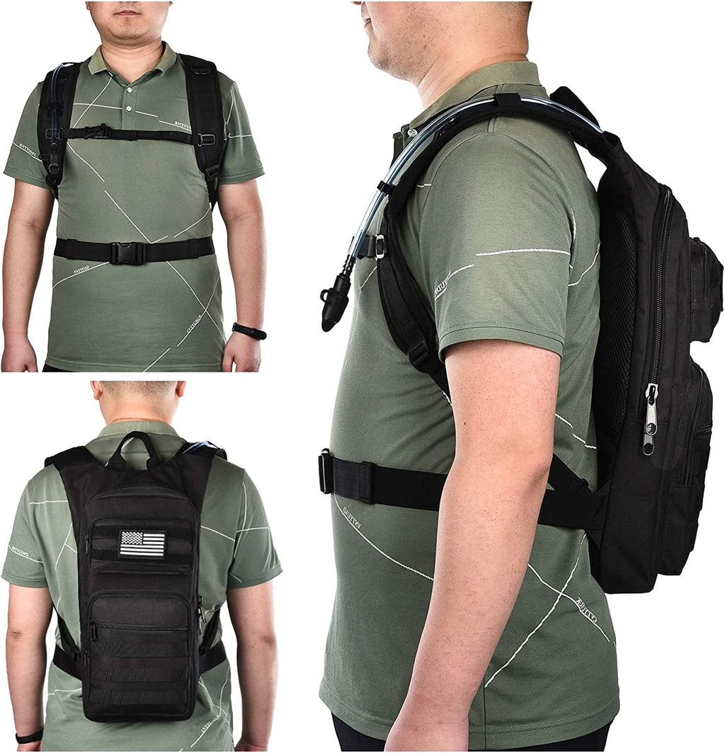Brightify 17L Hydration Backpack with 3L TPU Water Bladder, Camel Backpack Hydration Pack for Hiking Hunting Climbing Cycling Biking Running, Molle Compatible Water Backpack for Men Women, Black - 75LG