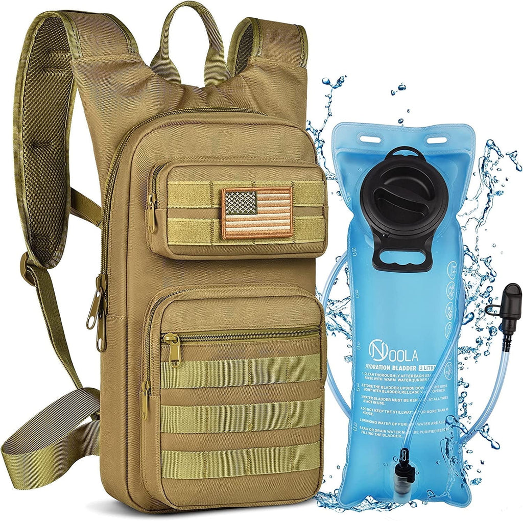 Brightify 17L Hydration Backpack with 3L TPU Water Bladder, Camel Backpack Hydration Pack for Hiking Hunting Climbing Cycling Biking Running, Molle Compatible Water Backpack for Men Women, Black - 75LG