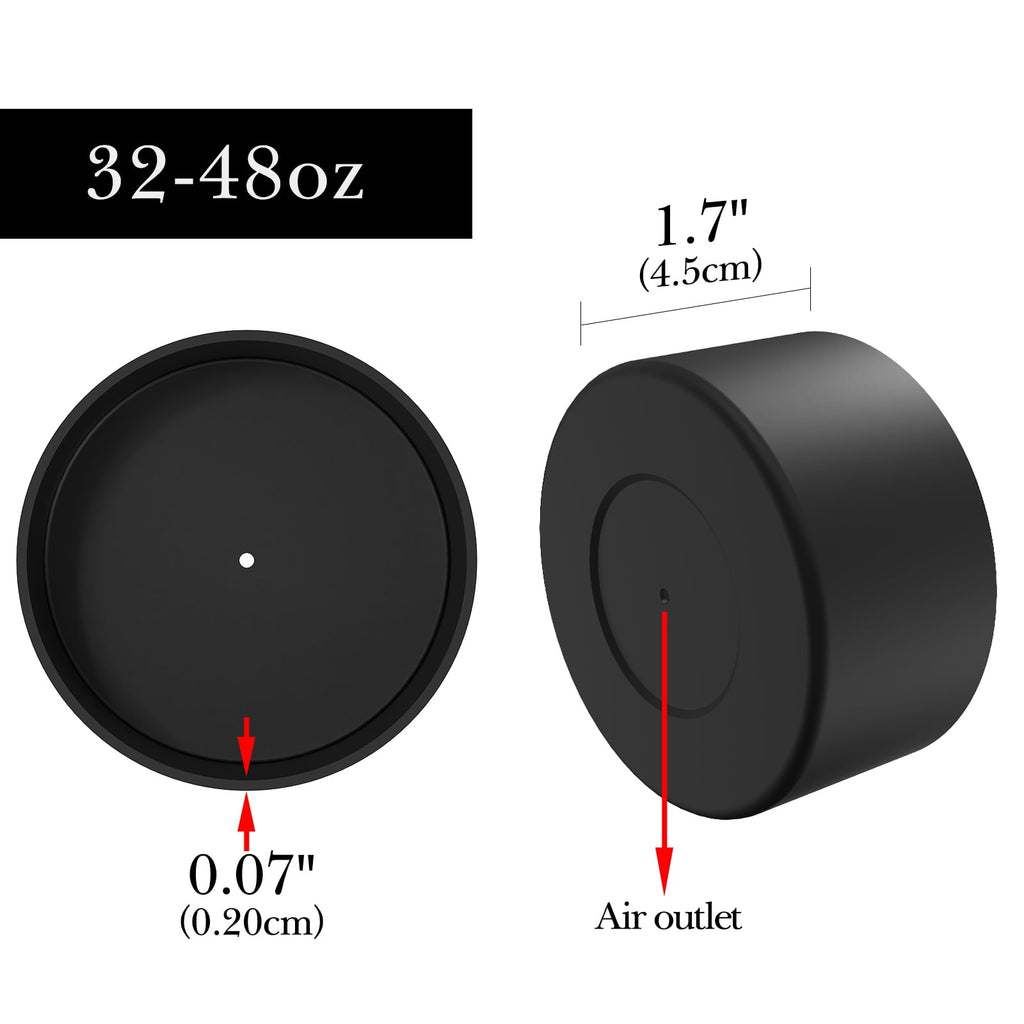 Linkidea 2 Pack Water Bottle Boot Compatible with Nalgene Sustain Wide Mouth 32oz/48oz, Narrow Mouth 32oz, Silicone Anti-Slip Bottle Bottom Bumper Protector (Black) - 4NMP