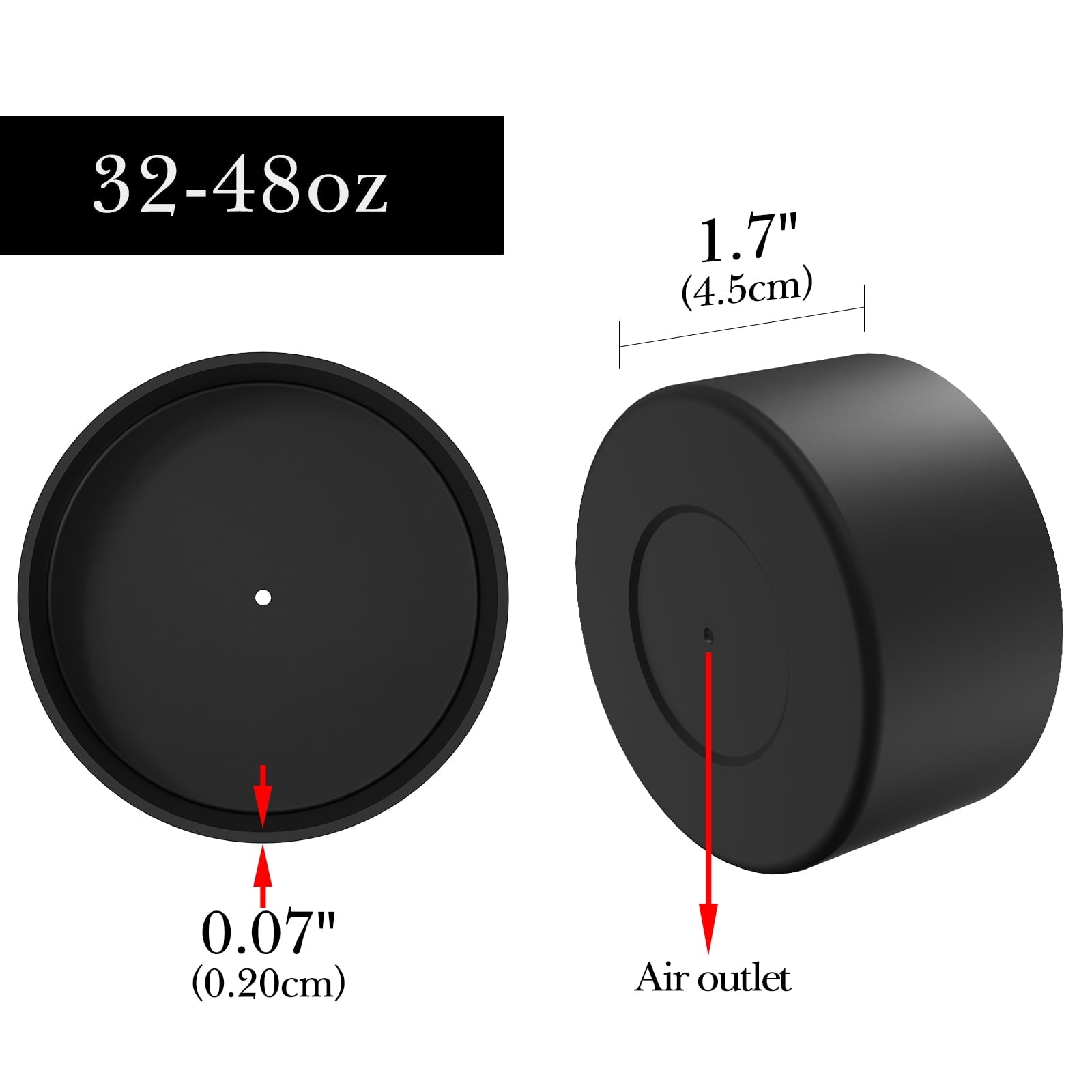 Linkidea 2 Pack Water Bottle Boot Compatible with Nalgene Sustain Wide Mouth 32oz/48oz, Narrow Mouth 32oz, Silicone Anti-Slip Bottle Bottom Bumper Protector (Black) - 4NMP