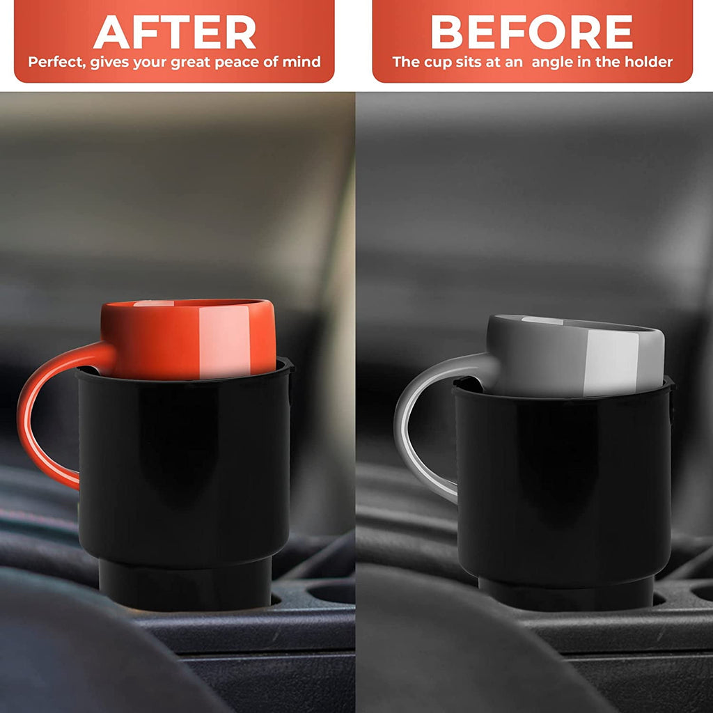 Cup Holder Expander - Fits Hydro Flasks 32/40 oz, Nalgene,  &amp; Large Bottles up to 3.8  Wide - for  up to 3.2  Wide - Black - CYDM