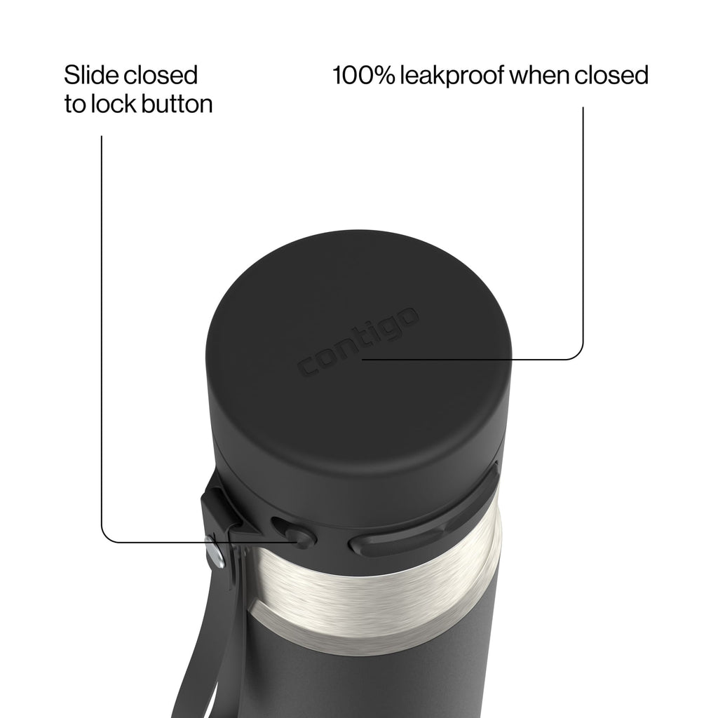 Contigo AutoPop 24 oz Leakproof Insulated Stainless Steel Water Bottle with Carry Strap and Shaker Ball - CA3W