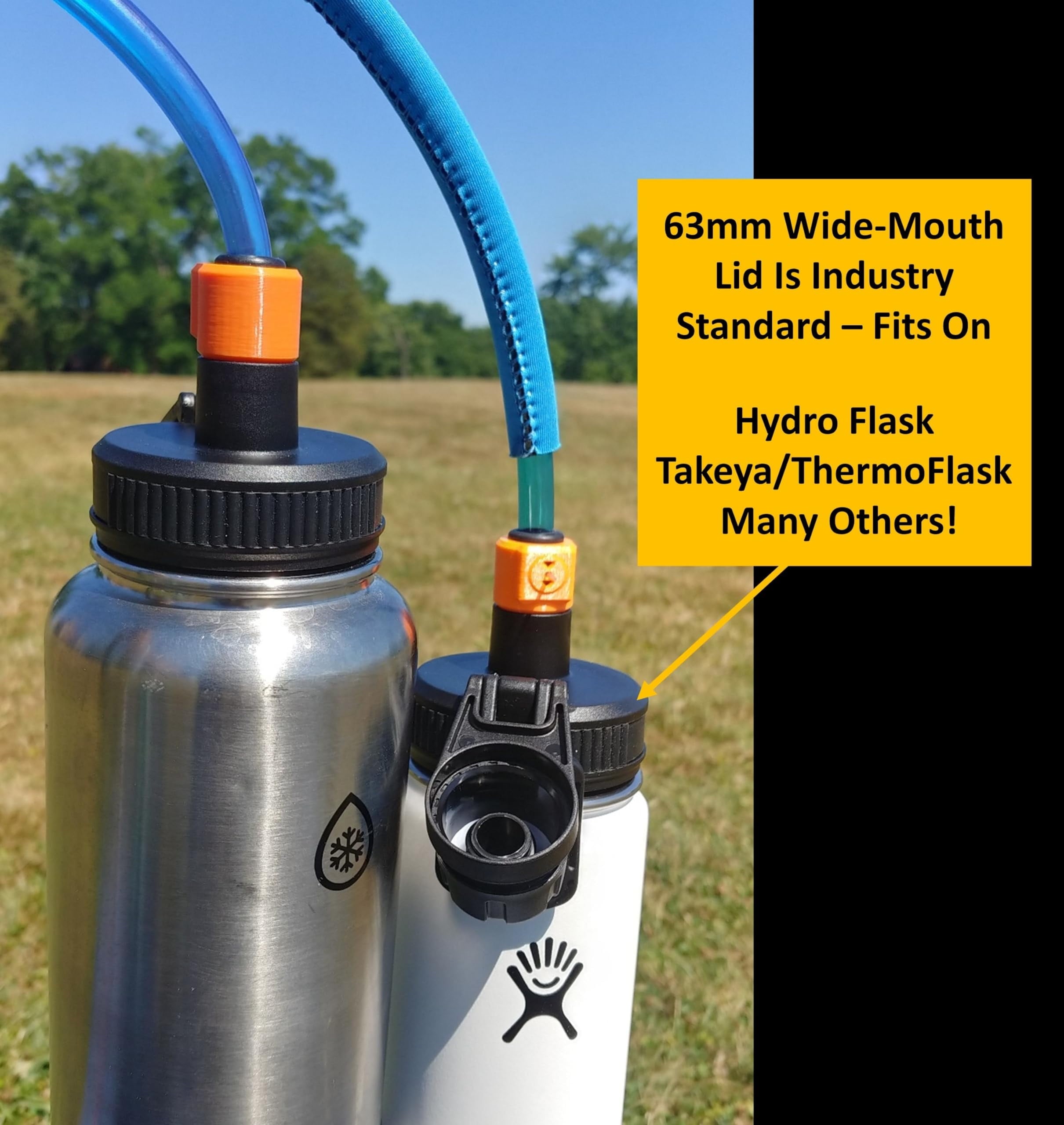 Universal Hydration Adapter for Nalgene Smartwater Bottles 28mm Wide Mouth, Flip Top Spout Lid with Loop, Hiking Running Cycling Accessory, Blue - SMH3