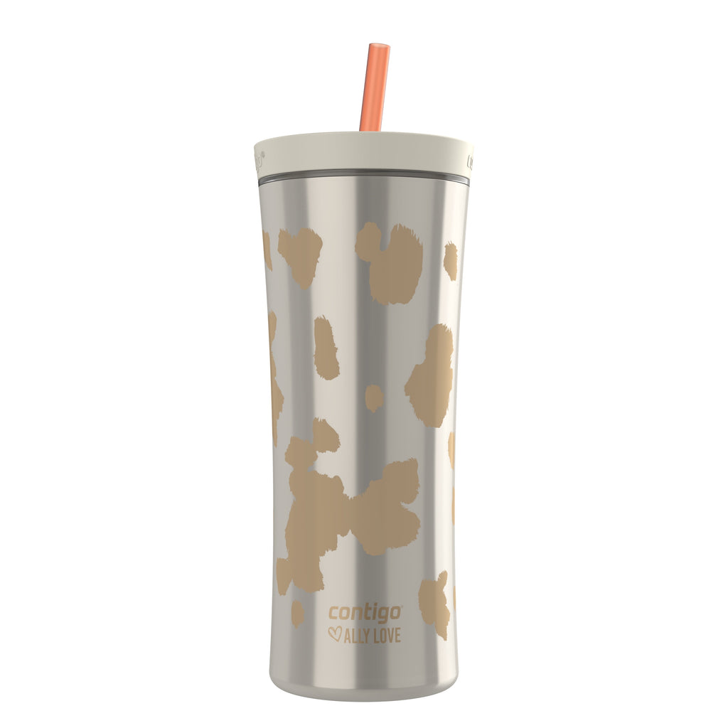 Contigo 20oz Shake &amp; Go Tumbler, Plastic with Straw, Oatmilk Cowhide Couture - CLL3