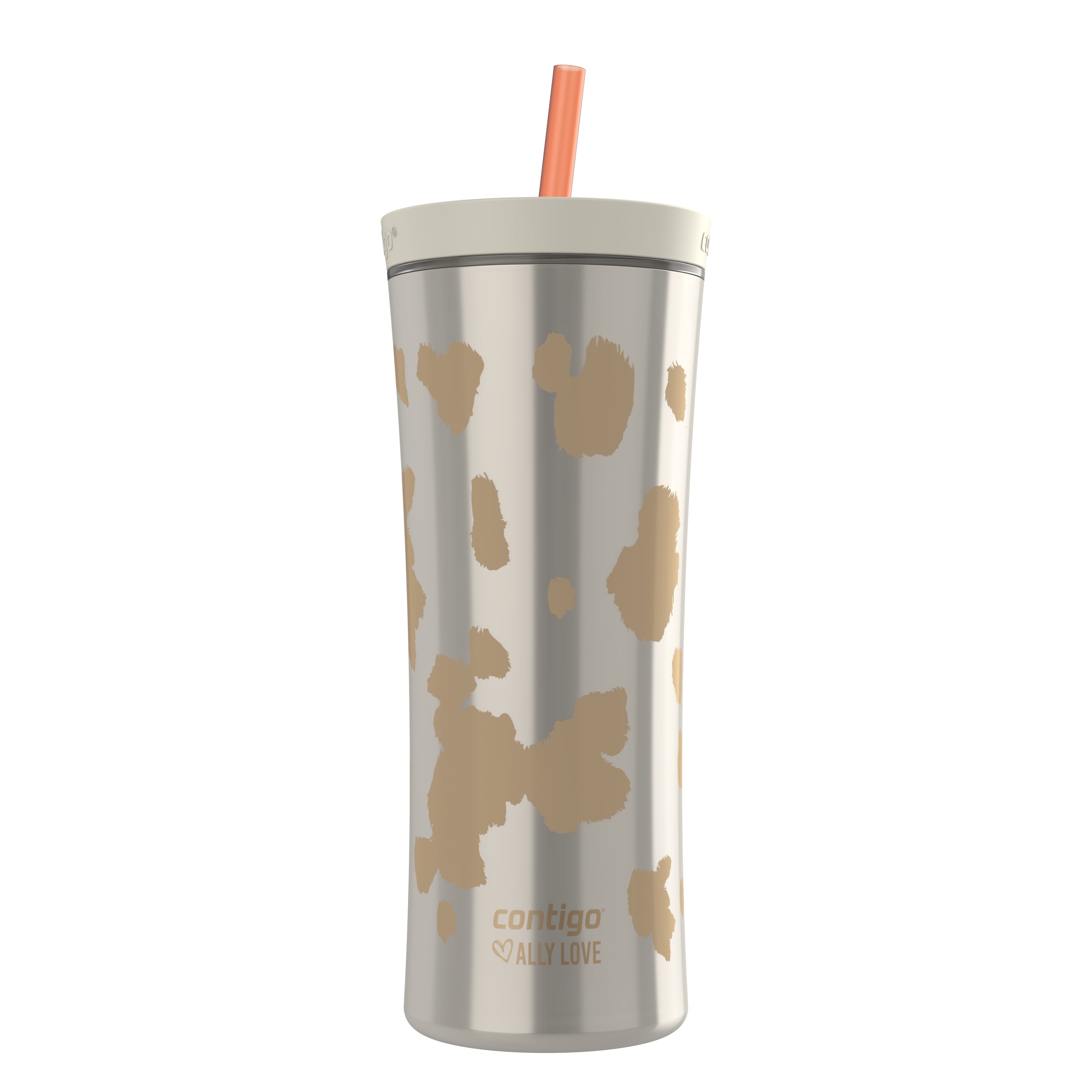 Contigo 20oz Shake &amp; Go Tumbler, Plastic with Straw, Oatmilk Cowhide Couture - CLL3
