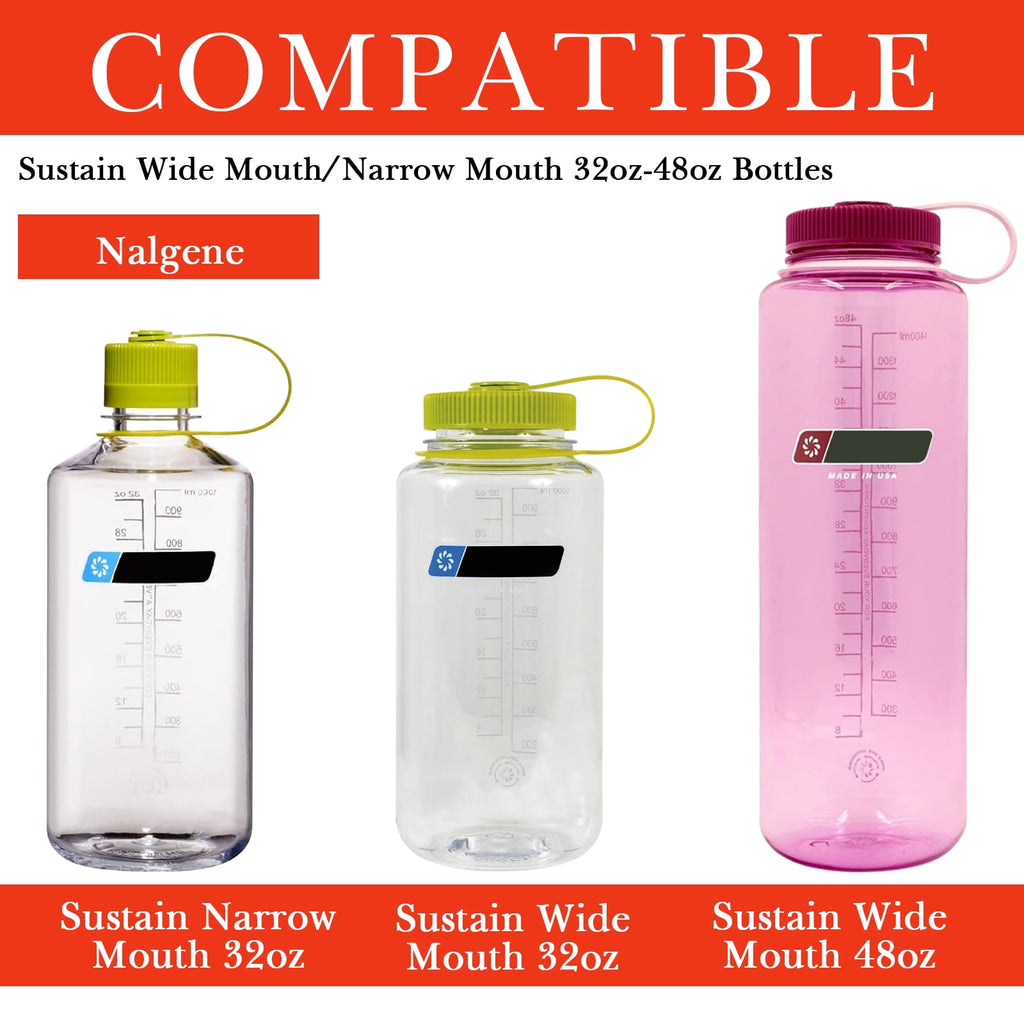 Linkidea 2 Pack Water Bottle Boot Compatible with Nalgene Sustain Wide Mouth 32oz/48oz, Narrow Mouth 32oz, Silicone Anti-Slip Bottle Bottom Bumper Protector (Red) - VZ74