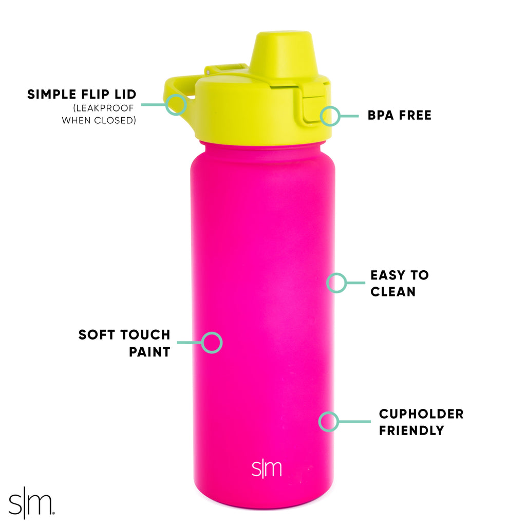 Simple Modern 22 fl oz Reusable Tritan Summit Water Bottle with Silicone Straw Lid|Raspberry Chartreuse - 4CWQ