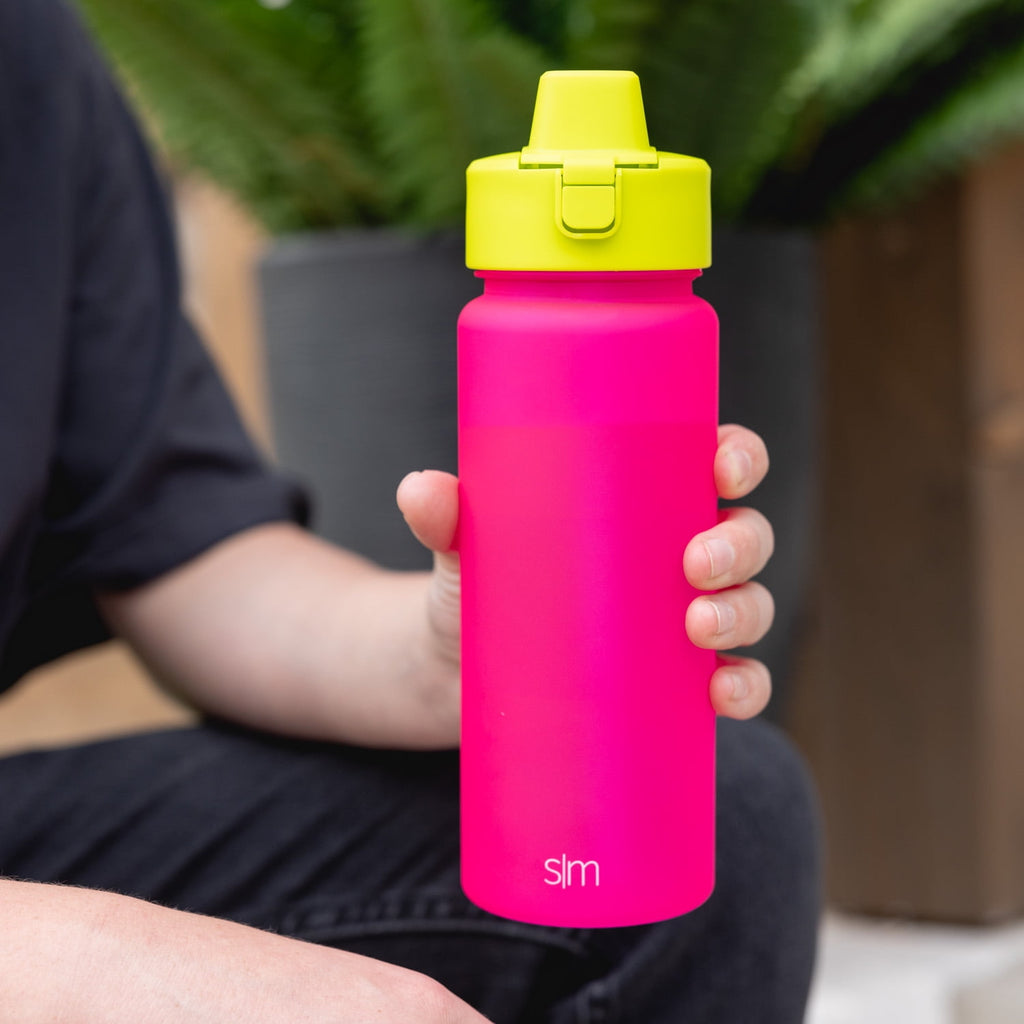 Simple Modern 22 fl oz Reusable Tritan Summit Water Bottle with Silicone Straw Lid|Raspberry Chartreuse - 4CWQ