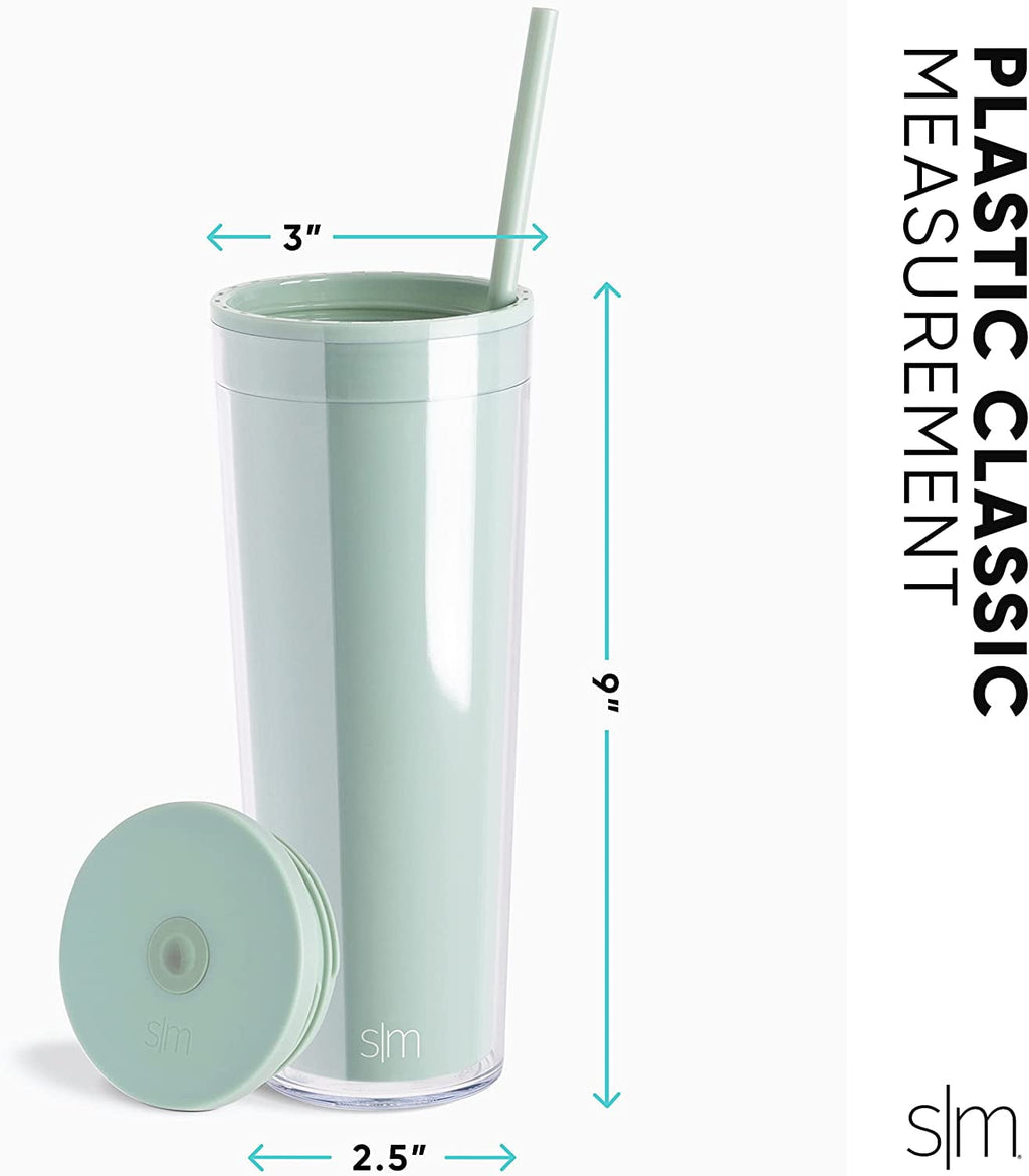 Simple Modern 24 fl oz Double Wall Plastic Classic Tumbler with Straw|Opalescent - 9GGR