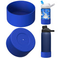 Linkidea 2 Pack Water Bottle Boot Compatible with CamelBak Eddy+20oz/25oz, Chute Mag 20oz/25oz, Carry Cap, Silicone Anti-Slip Bottle Bottom Bumper Protector (Navy Blue) - DE4V