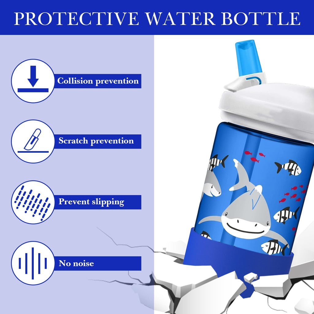 Linkidea 2 Pack Water Bottle Boot Compatible with CamelBak Eddy+20oz/25oz, Chute Mag 20oz/25oz, Carry Cap, Silicone Anti-Slip Bottle Bottom Bumper Protector (Navy Blue) - DE4V