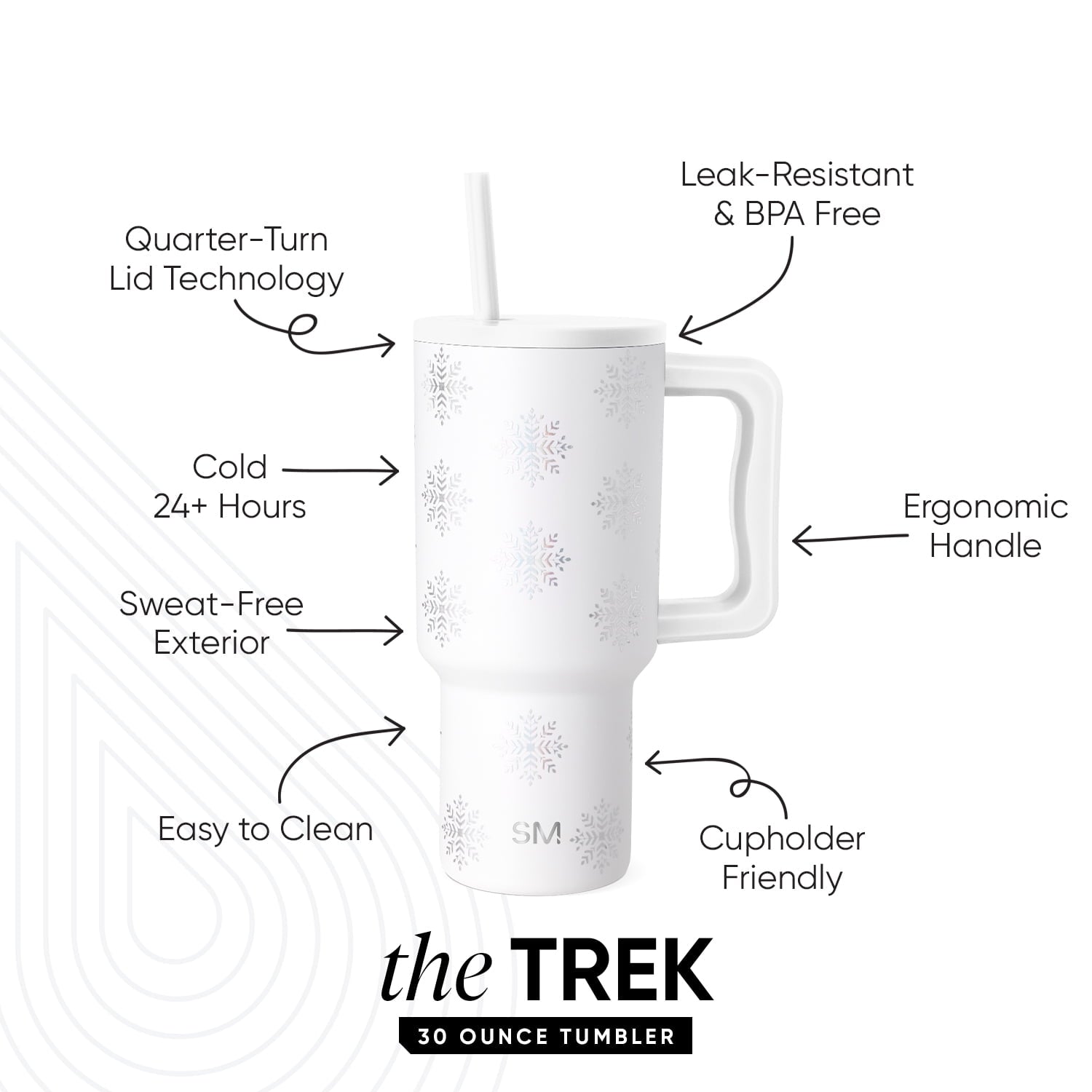 Simple Modern 30 fl oz Insulated Stainless Steel Trek Tumbler with Straw Lid | Seaglass Sage and Cream Checkmate - 2P24