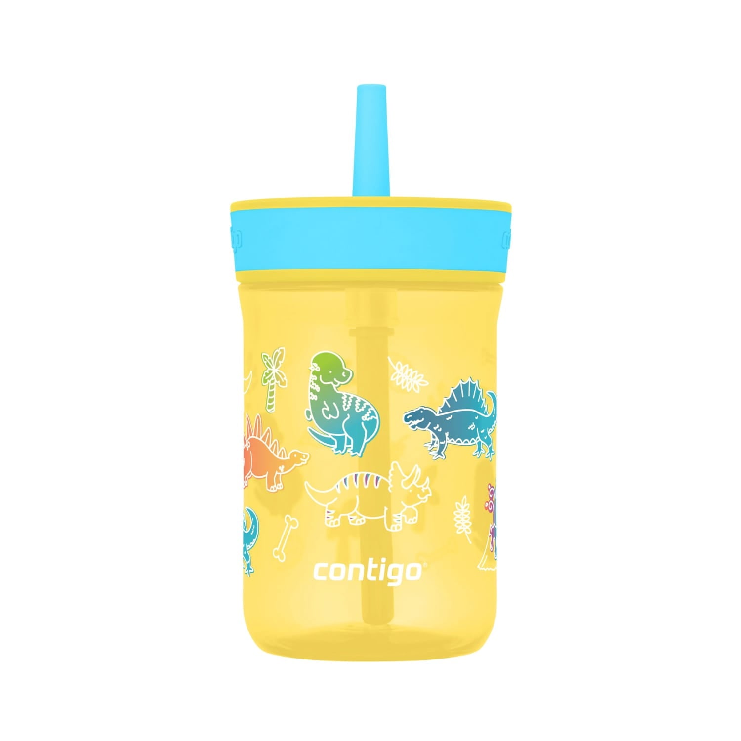 Contigo Kids Leighton Spill-Proof Tumbler with Straw, 14 oz, Yellow - NYQ2