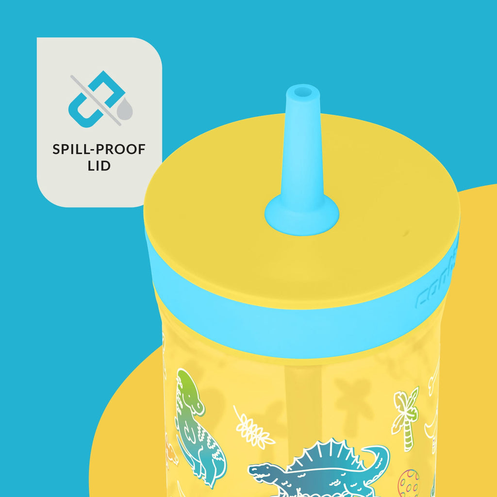 Contigo Kids Leighton Spill-Proof Tumbler with Straw, 14 oz, Yellow - NYQ2