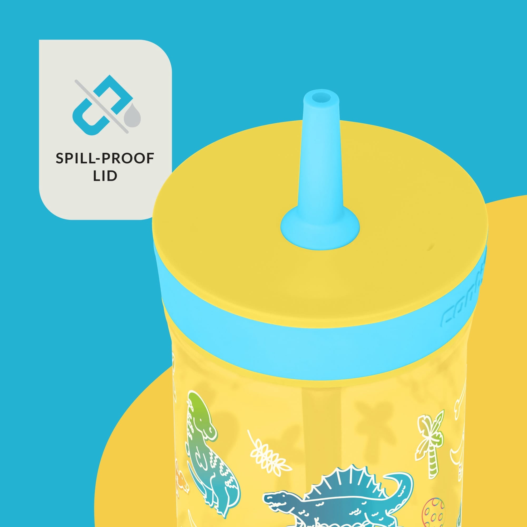Contigo Kids Leighton Spill-Proof Tumbler with Straw, 14 oz, Yellow - NYQ2