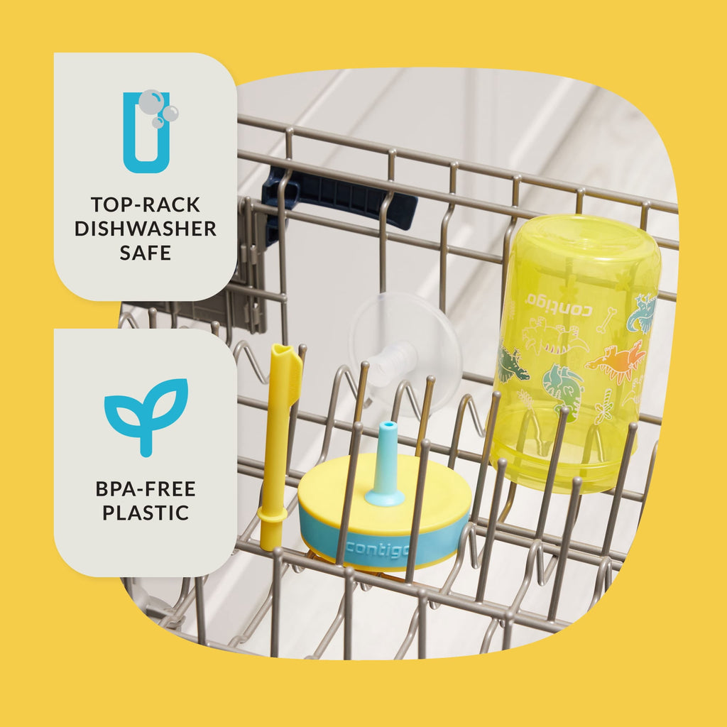 Contigo Kids Leighton Spill-Proof Tumbler with Straw, 14 oz, Yellow - NYQ2