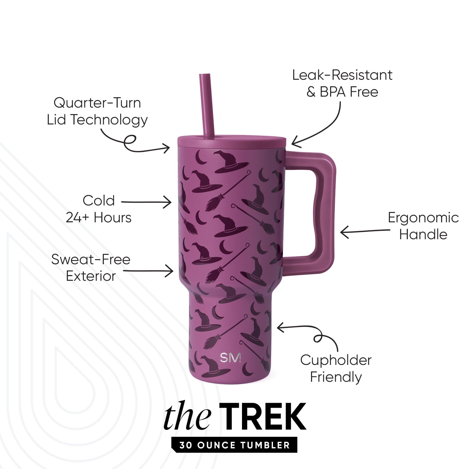Simple Modern 30 fl oz Insulated Stainless Steel Trek Tumbler with Straw Lid | Seaglass Sage and Cream Checkmate - 2P24
