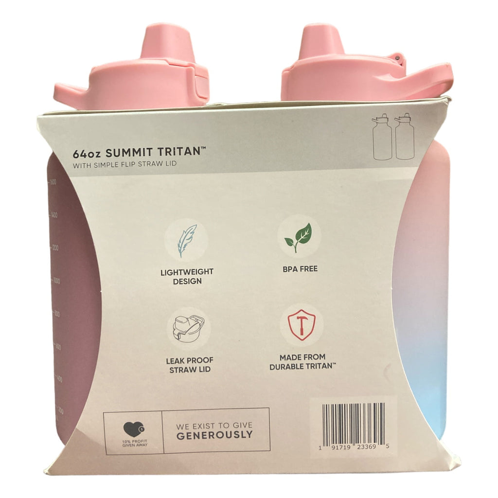Simple Modern 64-oz Tritan Plastic Summit With Simple Flip Straw Lid 2 Pack (Sweet Taffy and Blush) - JVKE