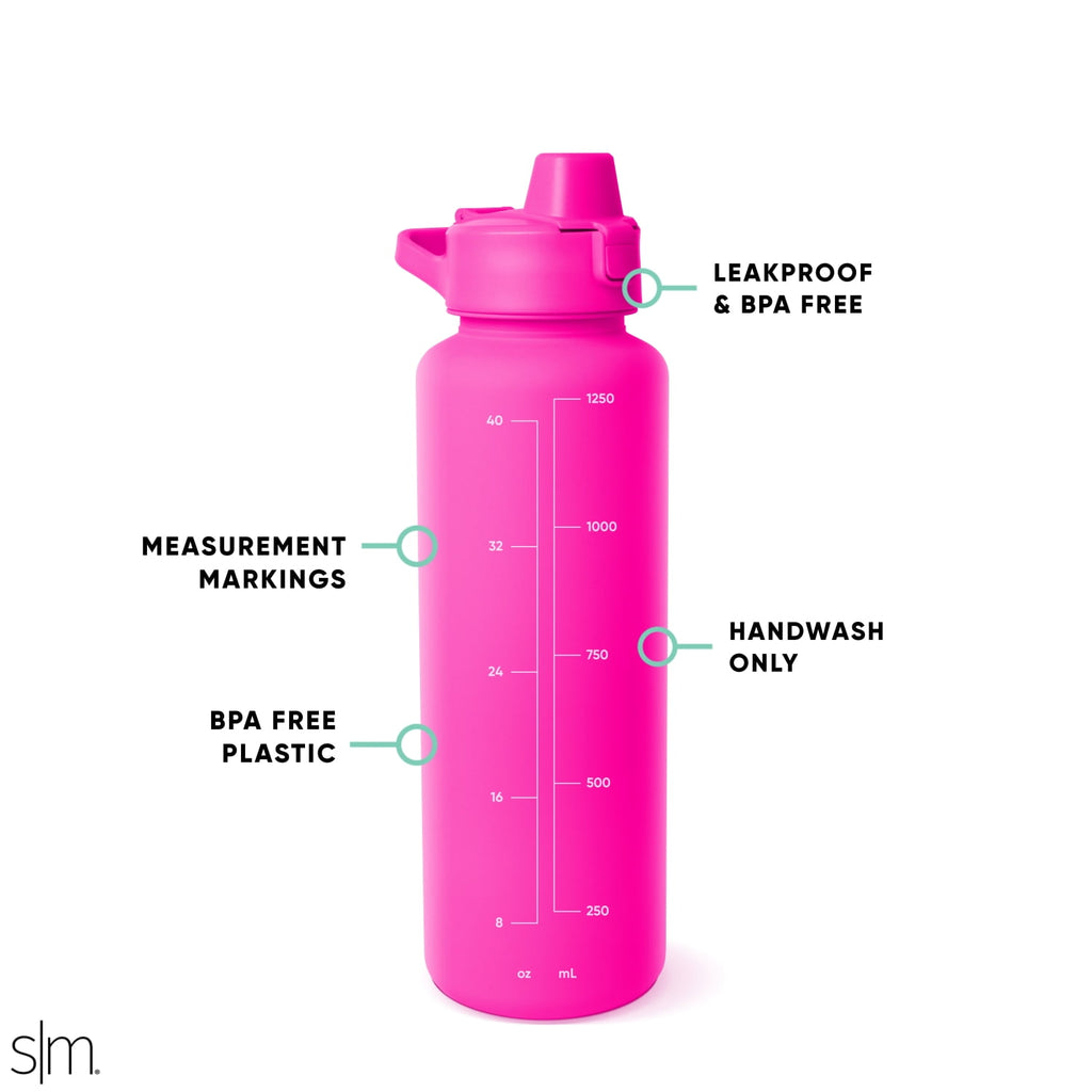 Simple Modern 48 fl oz Reusable Tritan Summit Water Bottle with Silicone Straw Lid|Raspberry Vibes - L8EW