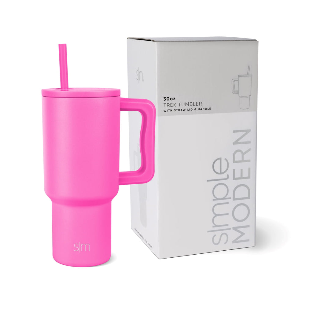Simple Modern 30 fl oz Insulated Stainless Steel Trek Tumbler with Straw Lid | Cream Leopard - 63R7