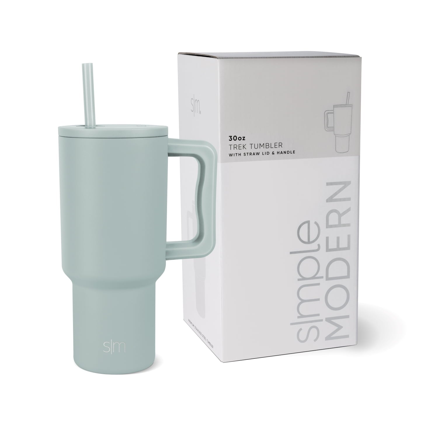 Simple Modern 30 fl oz Insulated Stainless Steel Trek Tumbler with Straw Lid | Cream Leopard - 63R7