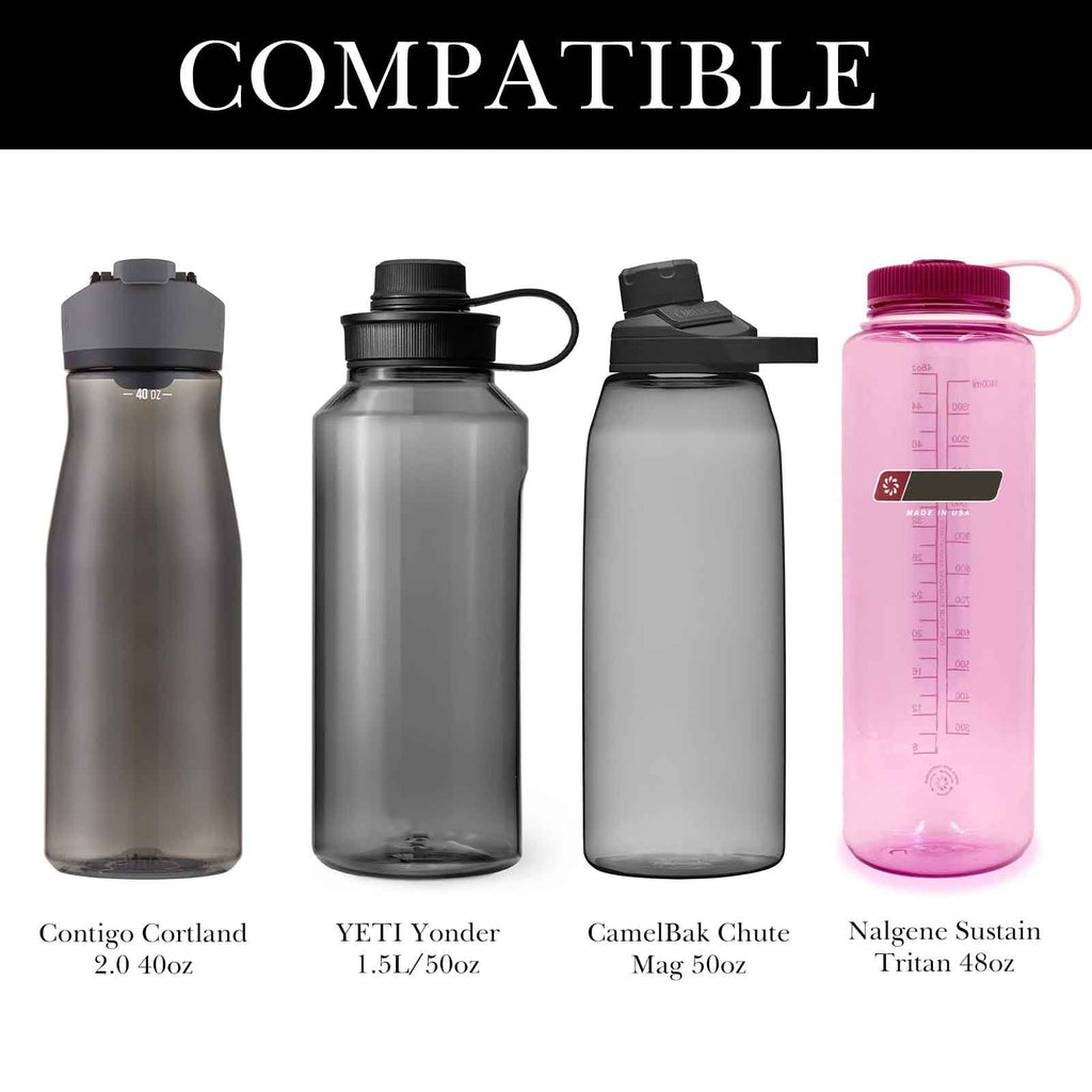 Linkidea Sports Water Bottle Carrier with Strap Compatible with Nalgene Sustain Tritan 48oz, CamelBak Chute Mag 50oz, Thick Waterbottle Cooler Bag Holder Shoulder Strap, Black - BETV