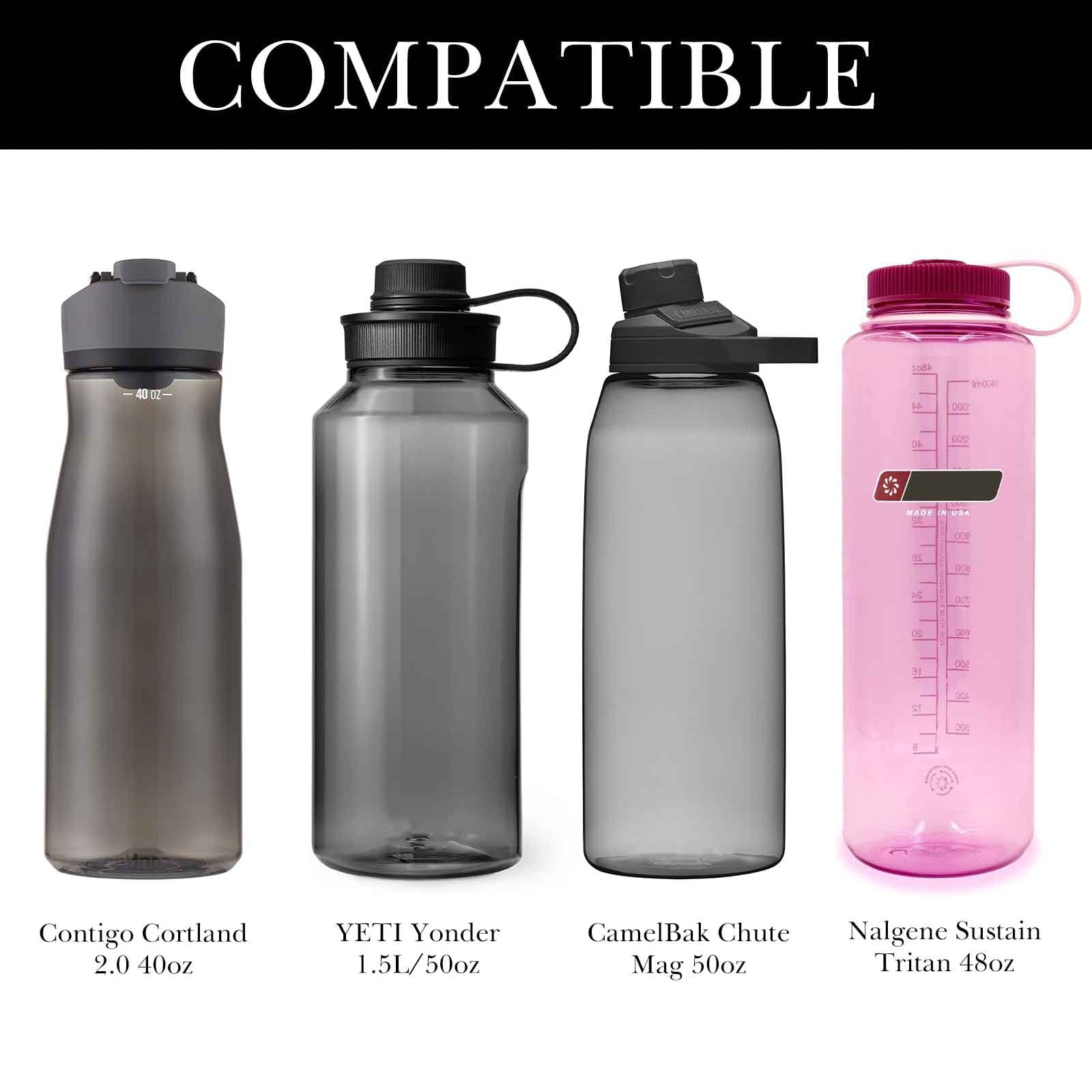 Linkidea Sports Water Bottle Carrier with Strap Compatible with Nalgene Sustain Tritan 48oz, CamelBak Chute Mag 50oz, Thick Waterbottle Cooler Bag Holder Shoulder Strap, Black - BETV