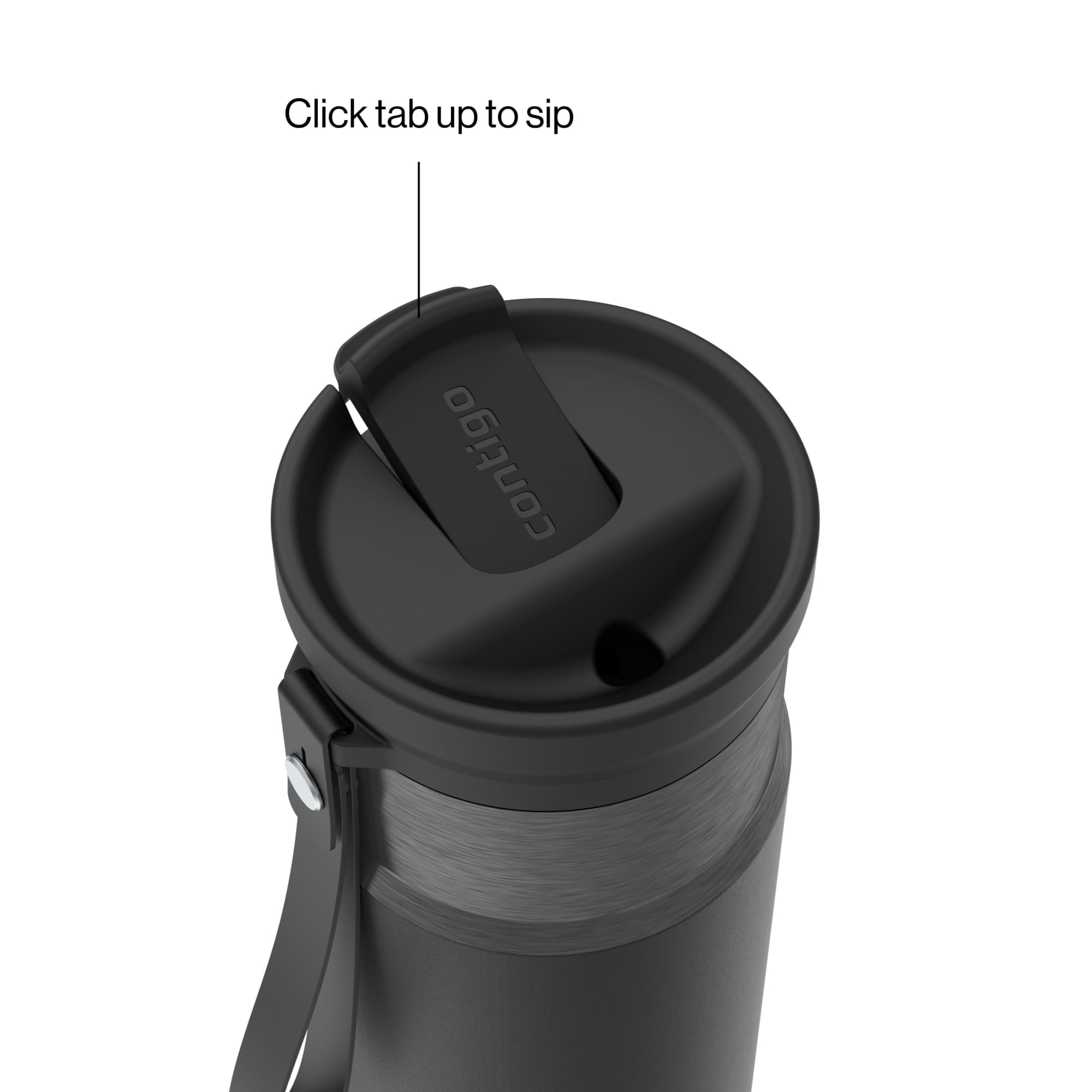 Contigo SnapSeal Leakproof Stainless Steel Reusable Water Bottle with Carrying Strap, Dark Blue/Bronze, 24 oz - HCHU