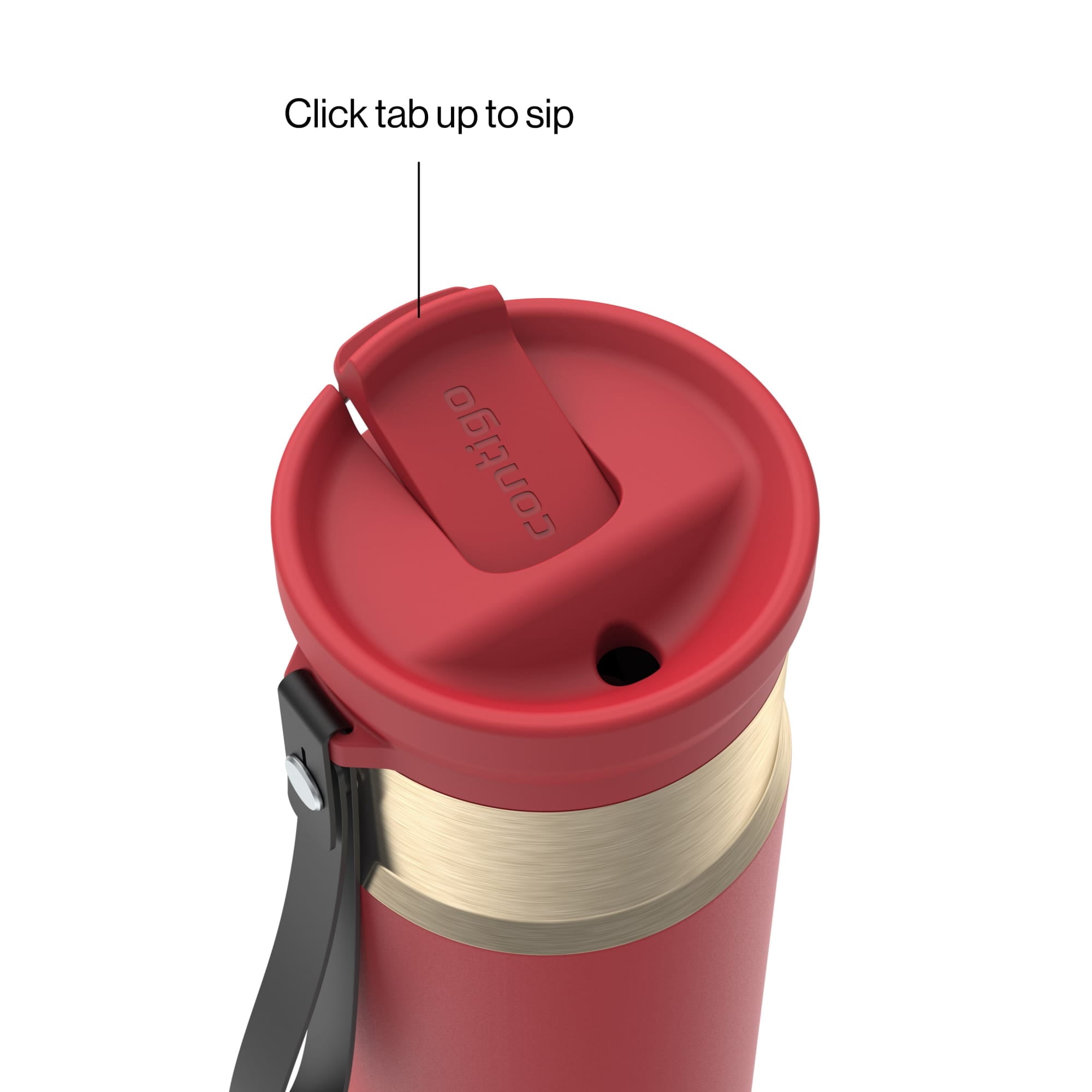 Contigo SnapSeal Leakproof Stainless Steel Reusable Water Bottle with Carrying Strap, Dark Blue/Bronze, 24 oz - HCHU