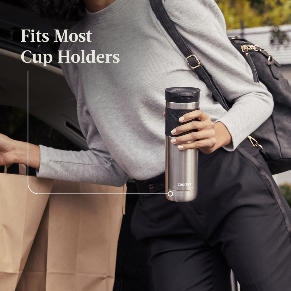 Contigo Byron 2.0 Stainless Steel Travel Mug with SNAPSEAL Lid and Grip in Black, 24 fl oz. - 77XT