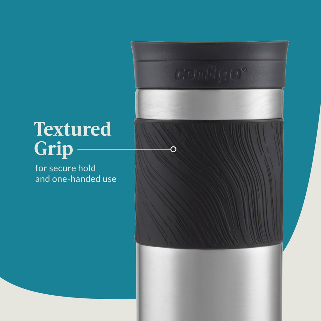 Contigo Byron 2.0 Stainless Steel Travel Mug with SNAPSEAL Lid and Grip in Black, 24 fl oz. - 77XT