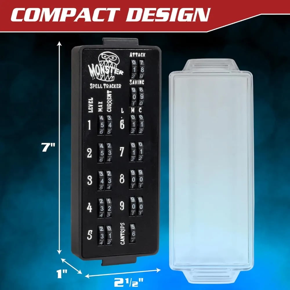 Ultimate RPG Spell Tracker for DND- Easily Keep Track of All Magic Stats, Levels, Modifiers Easily w Adjustable Place-Locking Dials &amp; Protective Cover- Compatible w Dungeons Dragons 5e Tabletop Games - 8BDU