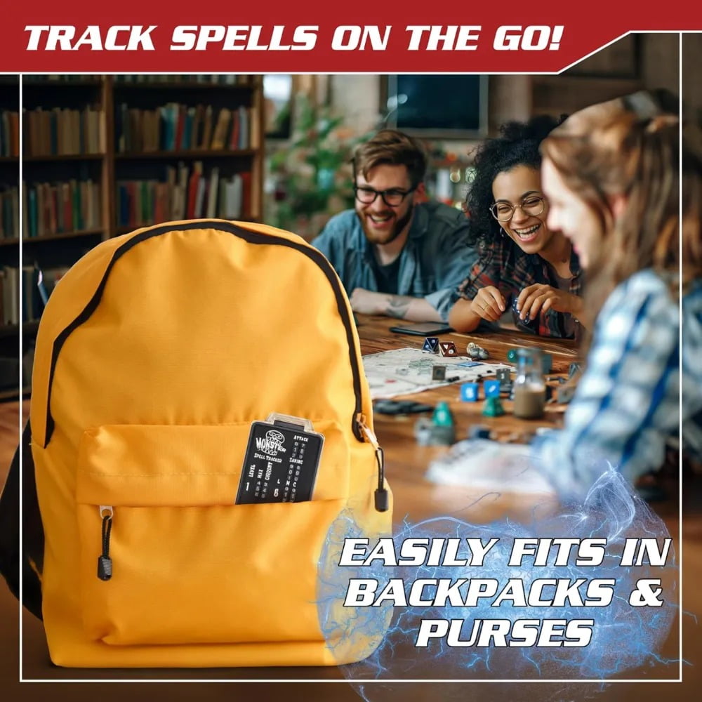 Ultimate RPG Spell Tracker for DND- Easily Keep Track of All Magic Stats, Levels, Modifiers Easily w Adjustable Place-Locking Dials &amp; Protective Cover- Compatible w Dungeons Dragons 5e Tabletop Games - 8BDU