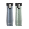 Contigo AUTOSEAL West Loop Vacuum-Insulated Stainless Steel Travel Mug with Easy-Clean Lid, 20 oz, Crystal Lakeside &amp; Crystal Agave, 2-Pack - Y6HP