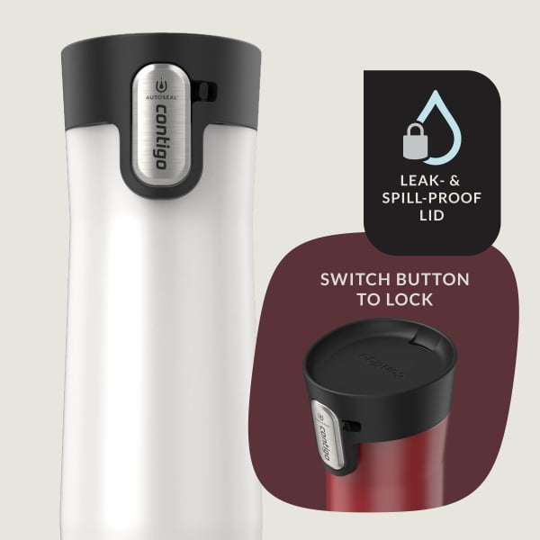 Contigo AUTOSEAL West Loop Vacuum-Insulated Stainless Steel Travel Mug with Easy-Clean Lid, 20 oz, Crystal Lakeside &amp; Crystal Agave, 2-Pack - Y6HP