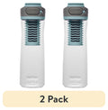(2 pack) Contigo Clybourn Plastic FreeFlow Filter Water Bottle with AUTOSEAL Lid 24 oz., Salt, with Replacable Filter - 59TD