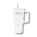 Tumbler 30 oz – Stainless Steel Cup with Handle and Lid | White Prime - QAH5