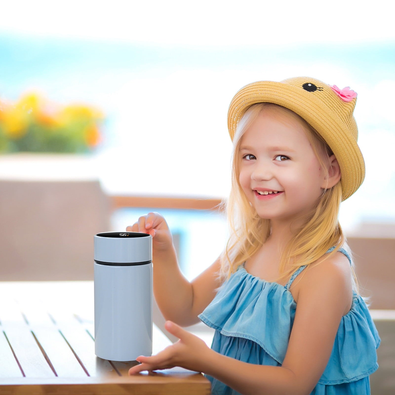 Stainless Steel Insulation Cup Cute Mini Portable Children Student Water Bottle Coffee Travel Mug LED Temperature Display Double Walled Vacuum Long Lasting Insulation - 3WJL