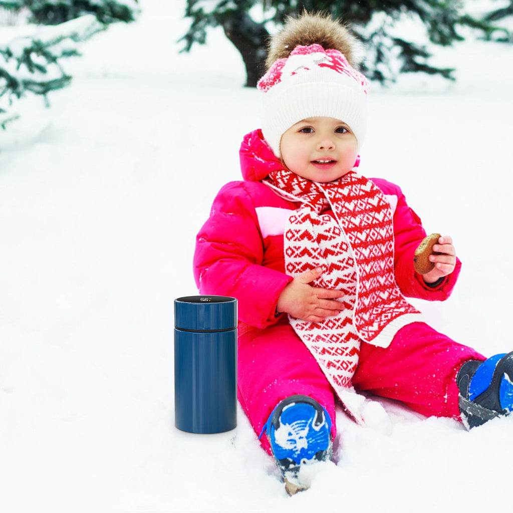 Stainless Steel Insulation Cup Cute Mini Portable Children Student Water Bottle Coffee Travel Mug LED Temperature Display Double Walled Vacuum Long Lasting Insulation - 3WJL