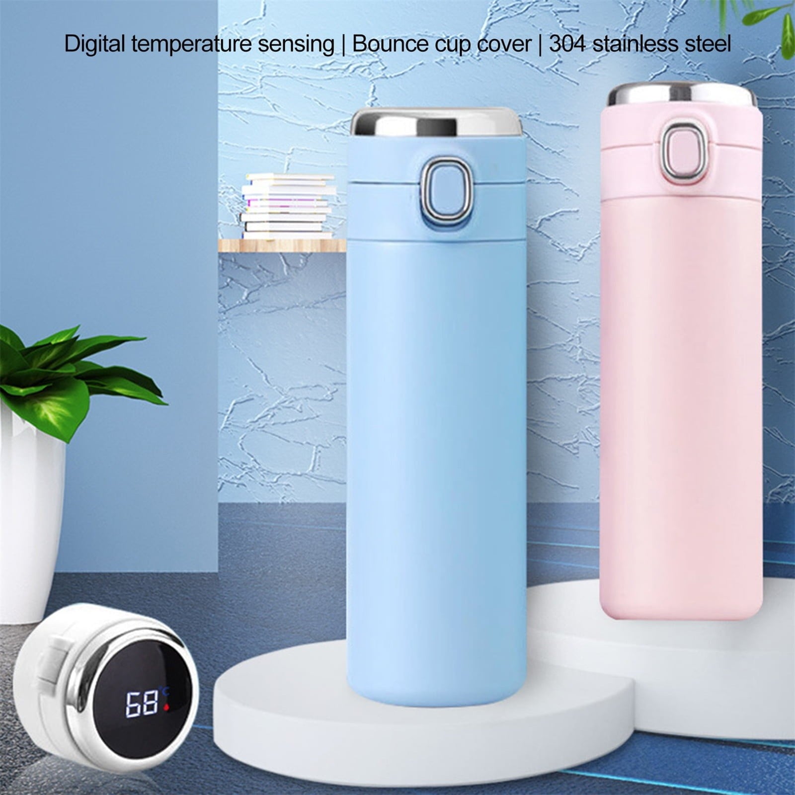 Stainless Steel Insulation Cup Cute Mini Portable Children Student Water Bottle Coffee Travel Mug LED Temperature Display Double Walled Vacuum Long Lasting Insulation - 3WJL