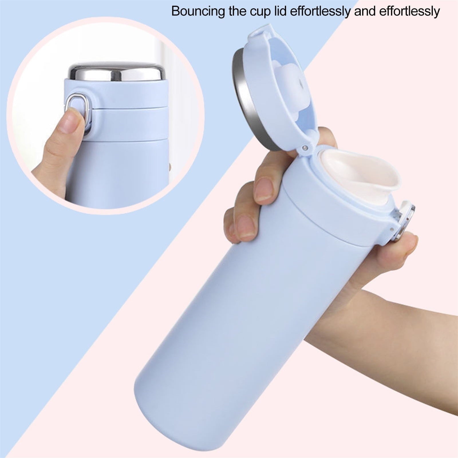 Stainless Steel Insulation Cup Cute Mini Portable Children Student Water Bottle Coffee Travel Mug LED Temperature Display Double Walled Vacuum Long Lasting Insulation - 3WJL