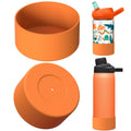 Linkidea 2 Pack Water Bottle Boot Compatible with CamelBak Eddy+20oz/25oz, Chute Mag 20oz/25oz, Carry Cap, Silicone Anti-Slip Bottle Bottom Bumper Protector (Orange) - ZPDR