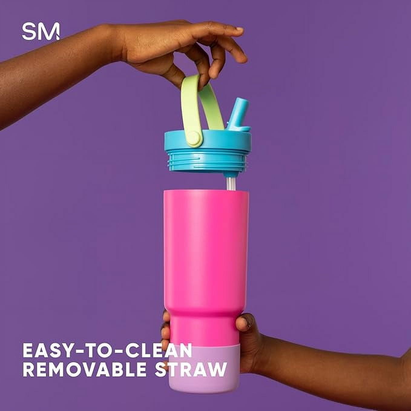 Simple Modern 24 fl oz Insulated Stainless Steel Trek Pivot Tumbler with Straw Lid and Top Handle|Seaside Blue - YYQZ